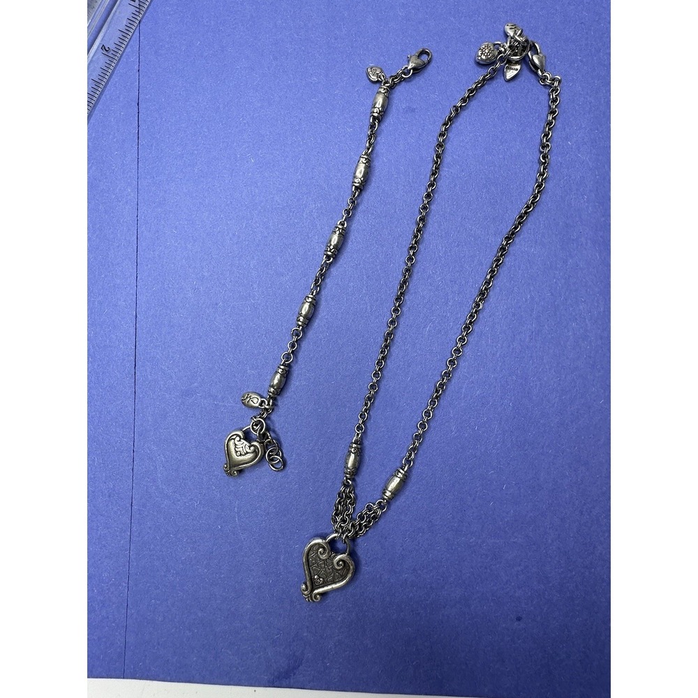Brighton Necklace Bracelet Set Heart Creative Memories Silver Barrel Links - Picture 13 of 13